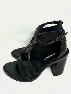 Ann Demeulemeester Ratio Nero Leather Sandals